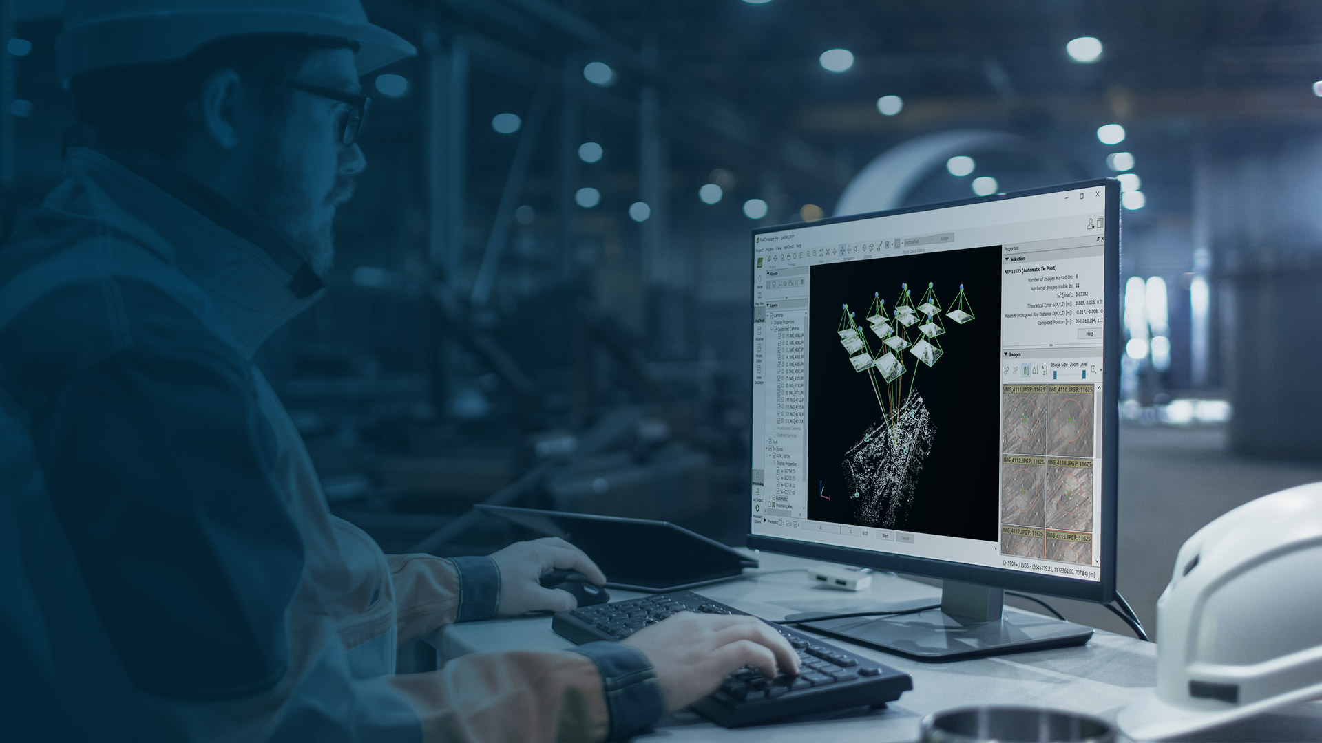 Especialista analisando um modelo técnico